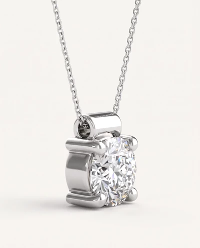 Rolled Bail Lab Diamond Solitaire Necklace (1 ct. tw.)